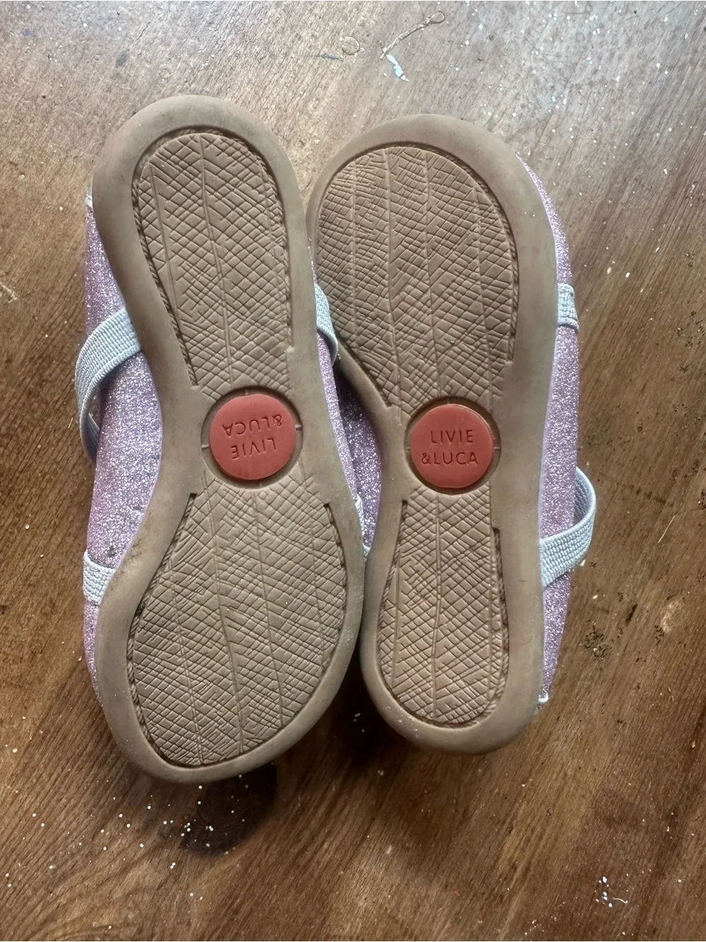 Livie & Luca Pink Glitter Mary Janes with Crisscross Straps
